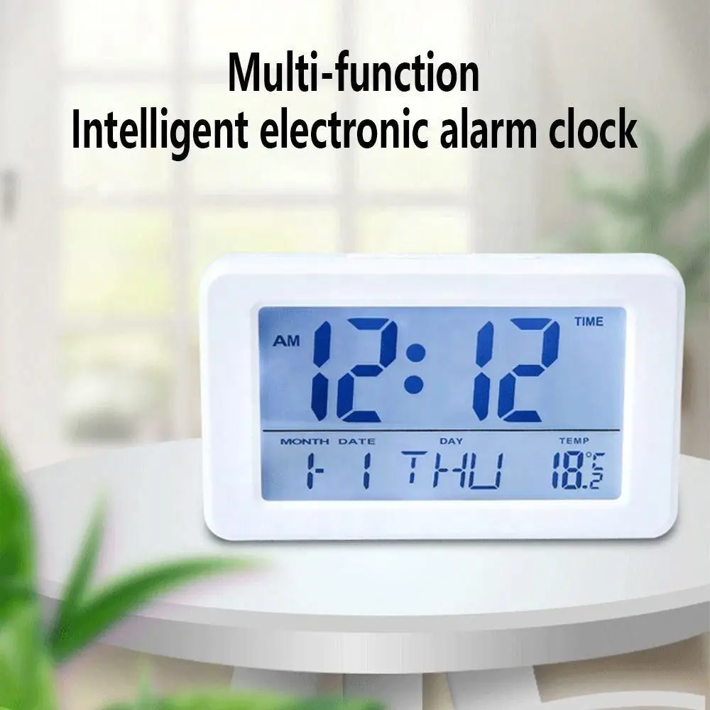 Desktop watch,clock electronic alarm digital large LCD display screen desktop watch clock data time calendar temperature, clock