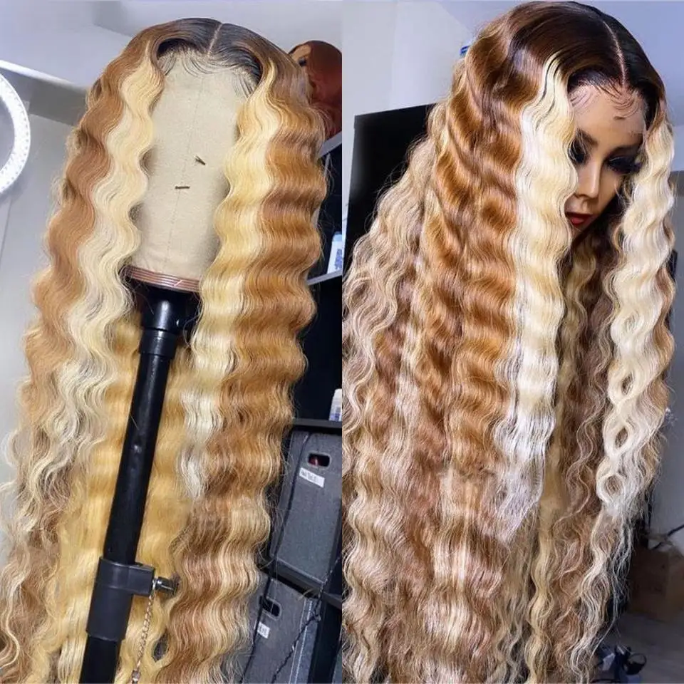 Hot Sale Highlight Color Wholesale Raw Hair Wigs HD Lace Front Wigs Human Hair Vendor,13x4 13x6 HD Lace Frontal Wig Human Hair