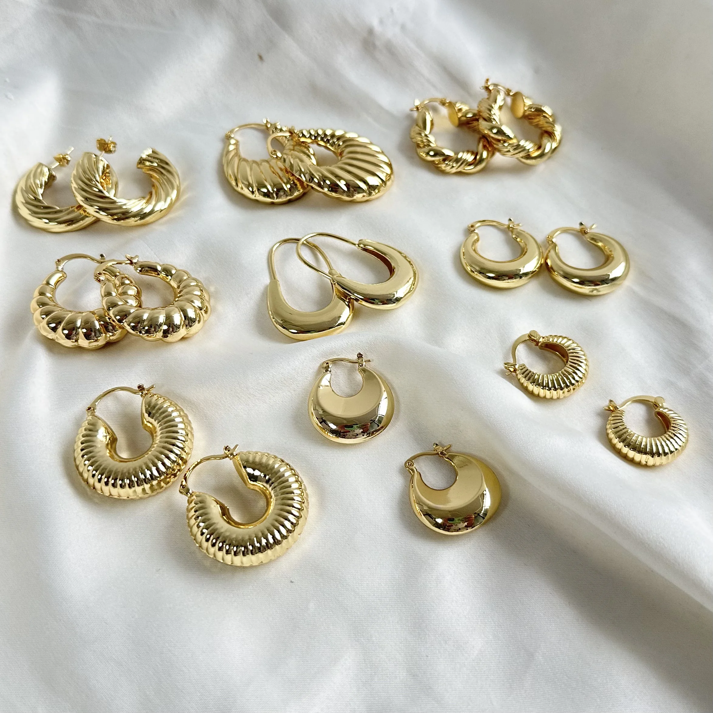 chunky earrings jewelry women trend 2023 Gold plated Stainless Steel Earring Elegant Chunky U Shape Oval Hoop Earrings