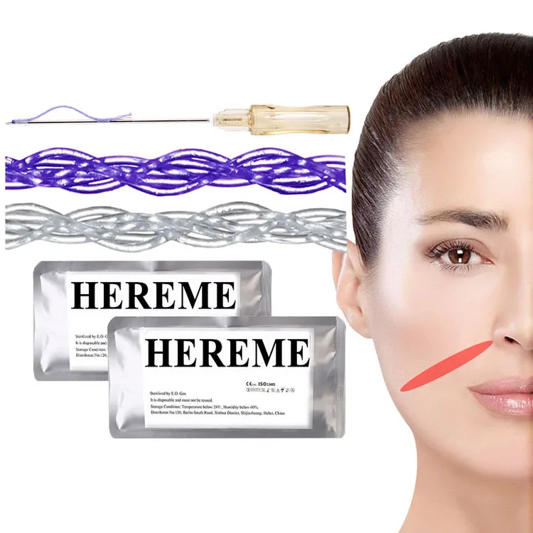 2024 New 18g 19g 21G 60mm Cog 3d hilos pdo thread surgical suture needle with thread