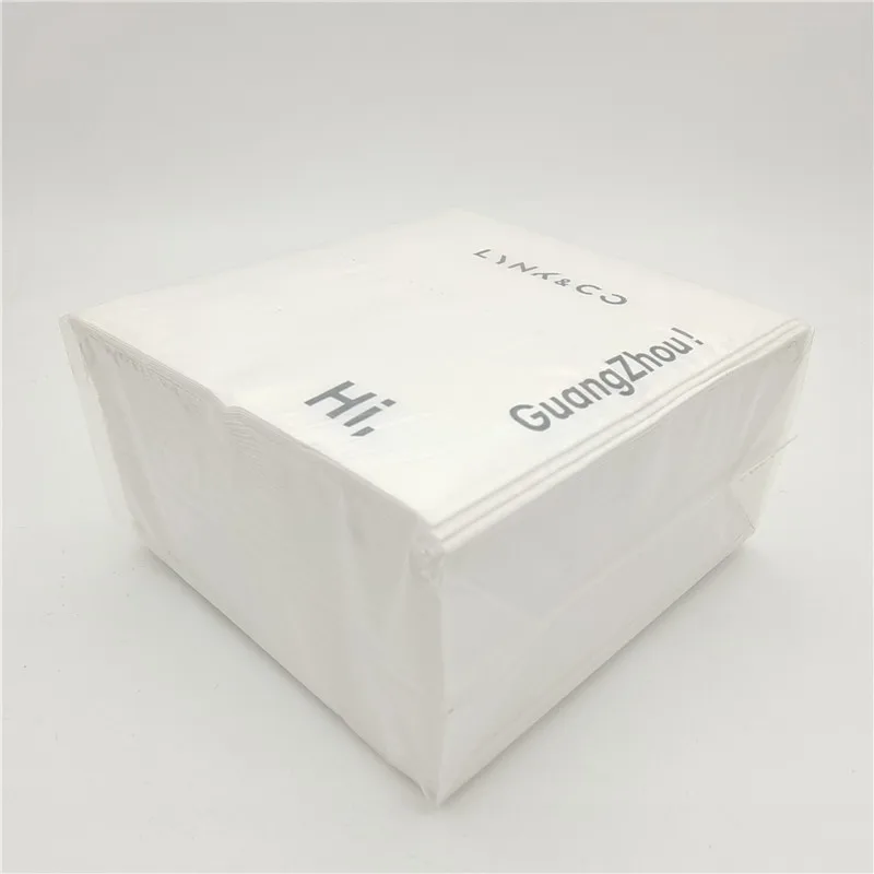 Оптовая продажа на заказ высокого класса целлюлоза не бывшая в употреблении и пользовательские печатные свадебные 2 слоя ланч для бумажных салфеток