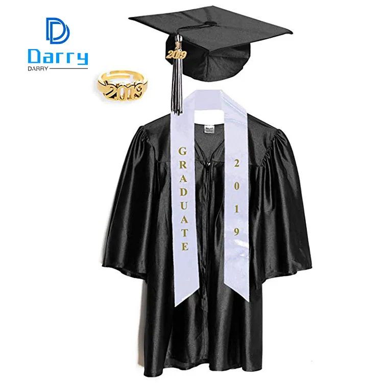 Wholesale Disposable Shiny Kids Long Gown Customized Kindergarten Graduation Caps And Gowns