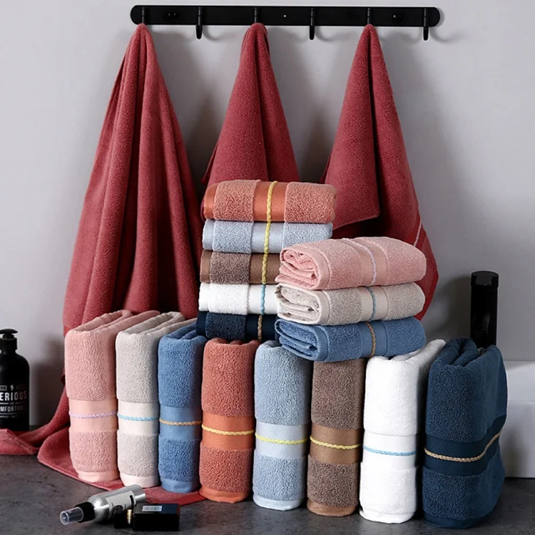 luxury 5 stars hotel custom jacquard satin 100% cotton terry  bath towel set