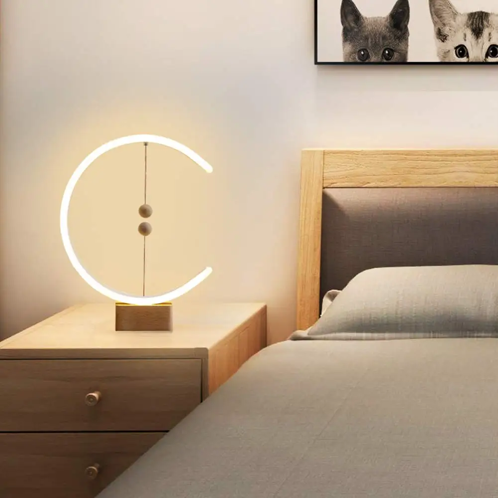 
New Design Heng Balance Lamp LED Night Light Mid-Air Magnetic Switch Lamp USB Charging Decoration for Bedroom Drop Shipping 