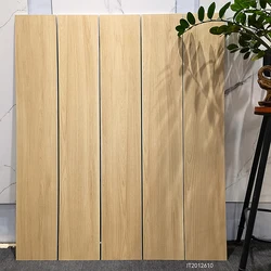 200x1200mm cream yellow color full porcelain imitation solid wooden tile bedroom living room floor tile concise