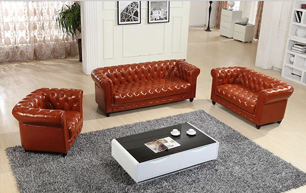 Рама диван для гостиной деревянный классический современный европейский стиль Античный натуральный твердый Честерфилд кожа натуральная кожа