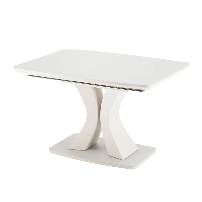 New Modern Luxury 200cm White Dining Table Set Elegant Design Dinning Base Extendable Wood Dining Table Set for 6 8 10 seater