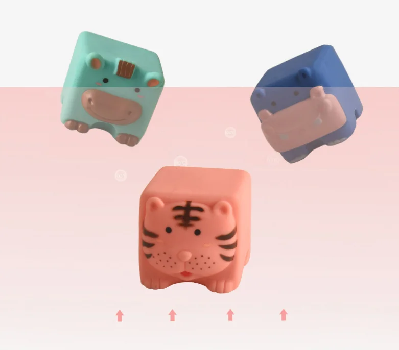 Soft Building Blocks Baby Toys Teethers Toy Educational Squeeze Play Toys Baby Stacking Cube Baby Soft Blocks