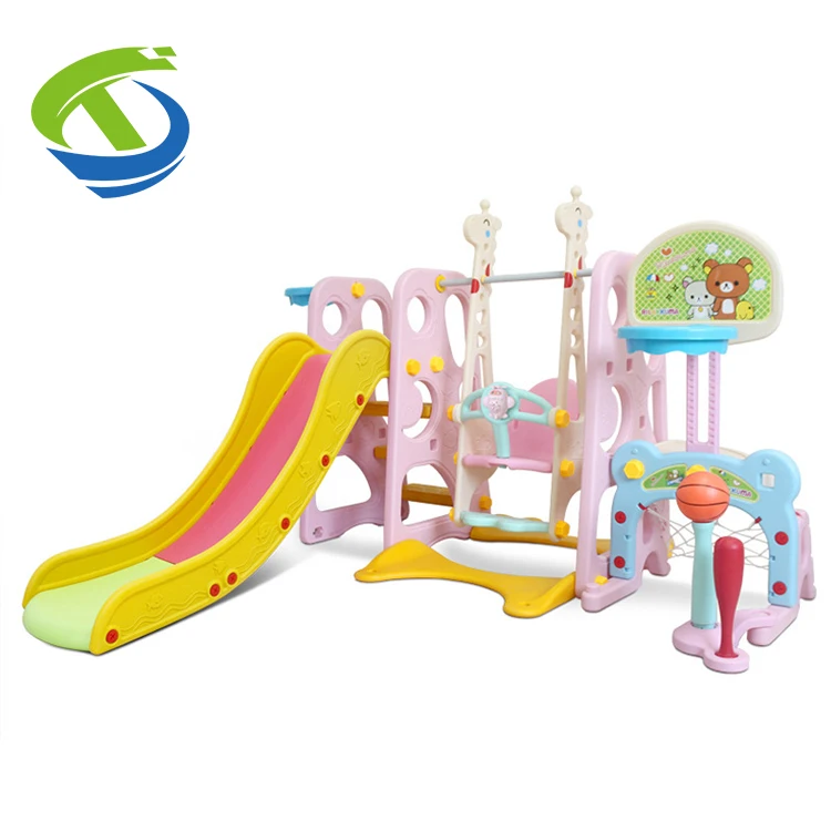OEM/ODM colorful safety large kids games indoor playground swing and slide Children Garden play set Plastic toddler slider