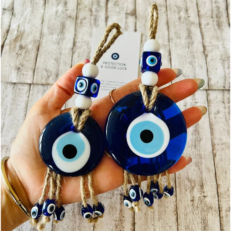 Glass Blue Evil Eye Pendant Car Interior Decoration Wall Hanging Room Decoration Good Luck Evil Eye Car Pendants Charms