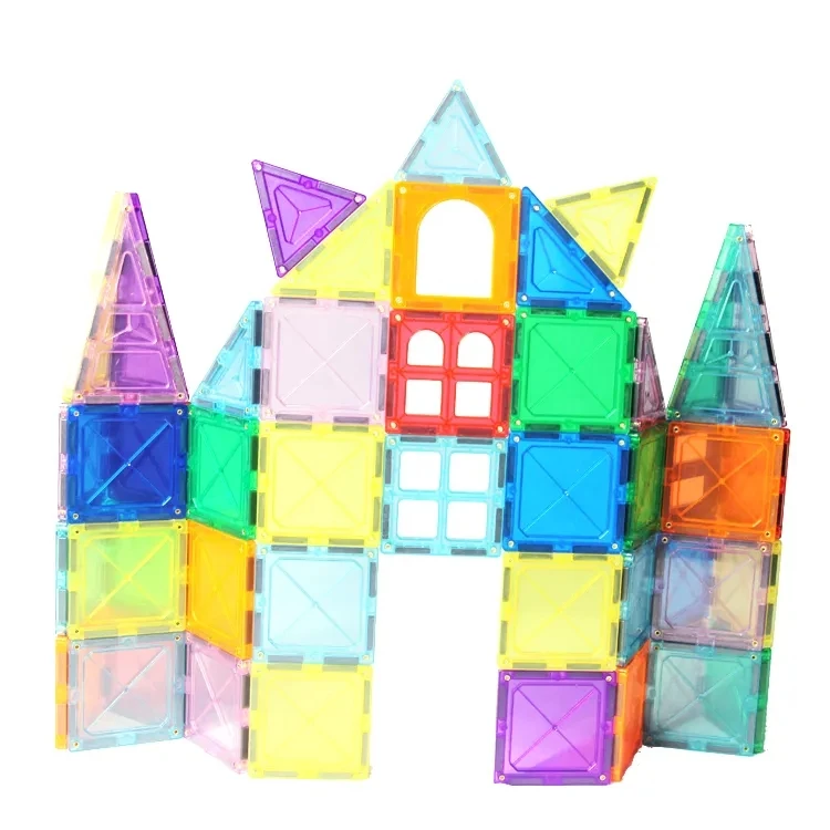 Kids toys 2022 Strong magnet 100pc Magnetic building blocks Construction Toys magnetic tiles set Open-ended Toys