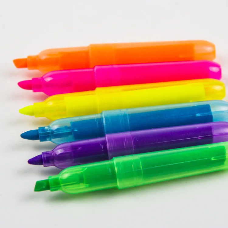Factory Price Neon Bright Colour Ballpoint Pens Set Highlighter Pen Set