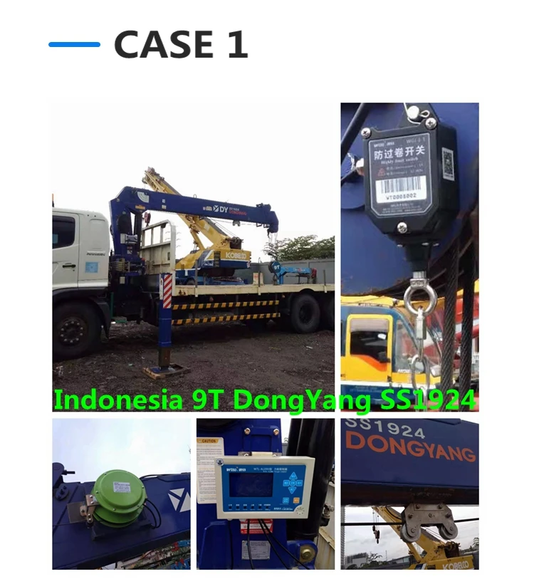 boom truck mounted crane safe load moment indicator system WTLA-200 lmi/sli  for 10t lorry cargo crane
