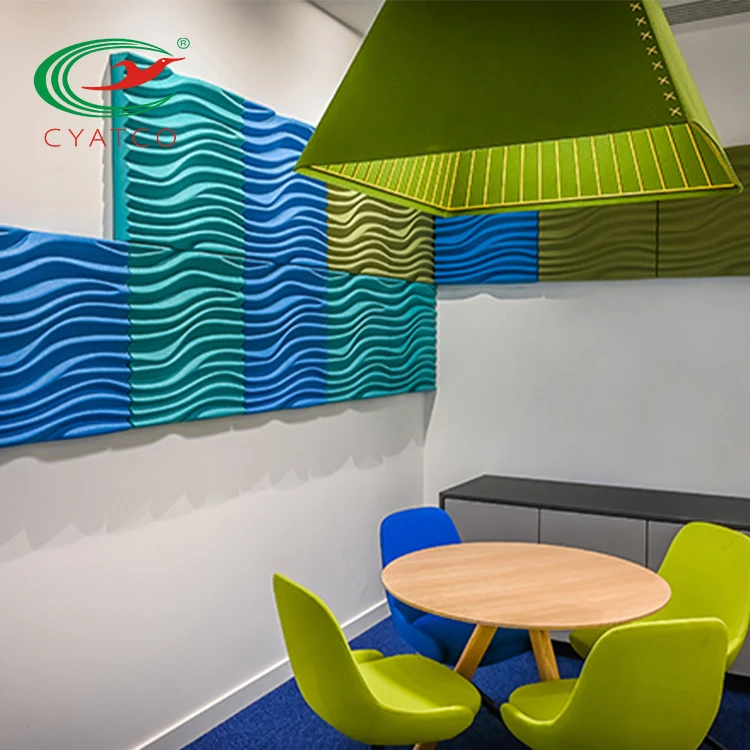 CYATCO sound panel acoustic 100% pet felt acoustic panel for auditorium decorative wall 3d panels