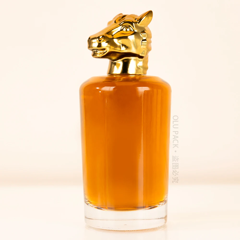For Sale 30ml 50ml 100ml Rounded Animal Head Lid Perfume Oil Fragrance Container Luxurious Perfume Bottle With Customised Label