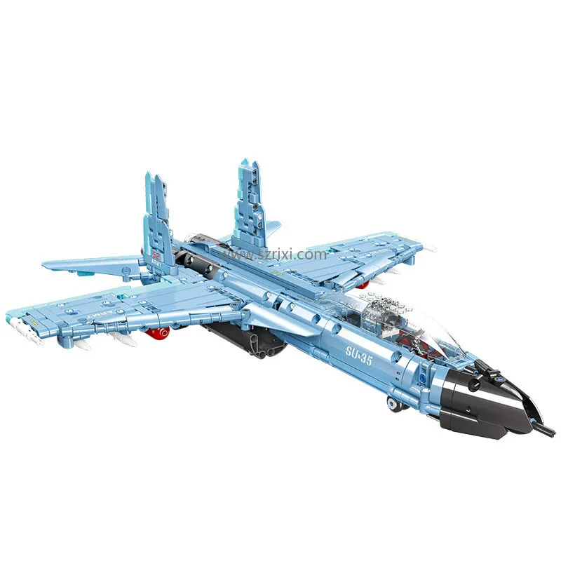 Jie Star 58122 военный истребитель Sukhoi Su-35 DIY тянуть назад русский боевой самолет игрушки для мальчиков строительные блоки Наборы