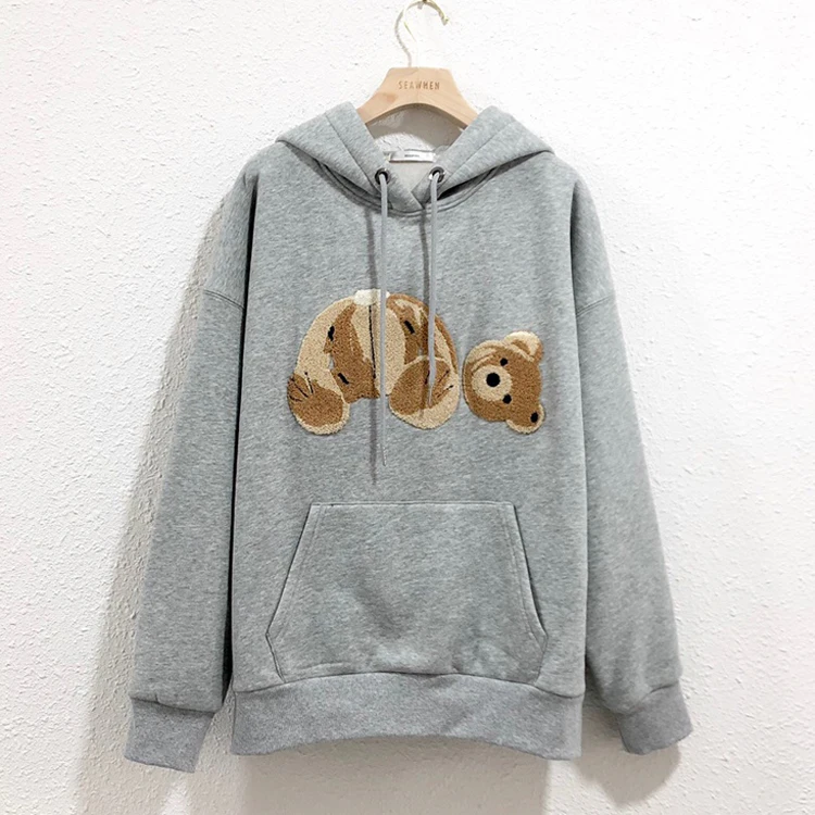 
Low MOQ for OEM ODM Chenille Bear Patch Unisex Chenille Patch Custom Chenille Hoodie 