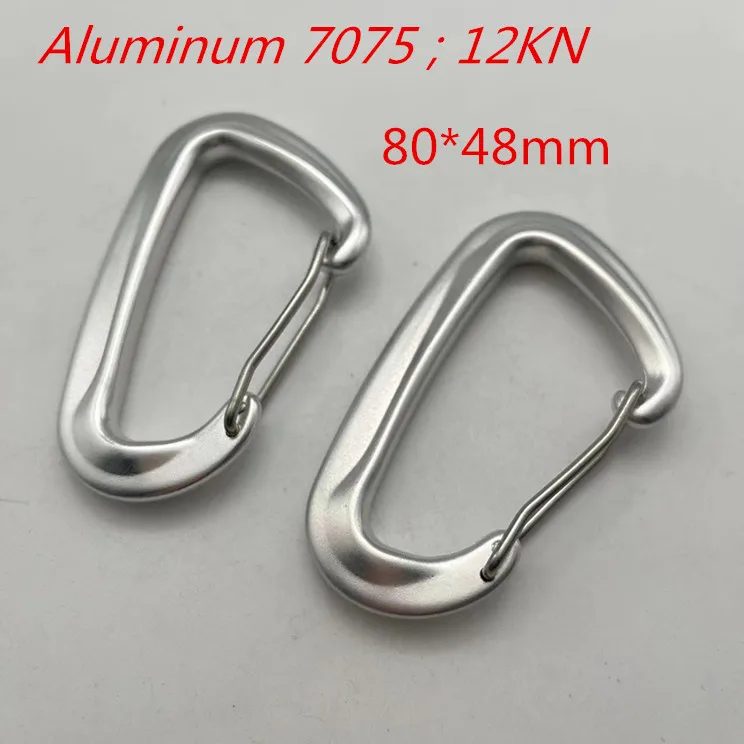 Factory Light Weight 7075 Aluminium Alloy Safety D Shaped Aluminum Carabiner Clip with Pin