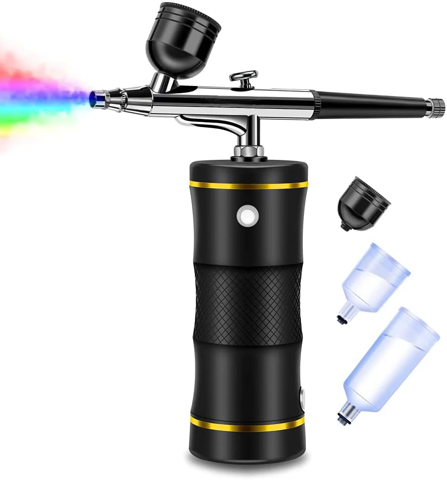 Комплект аэрографа, портативный мини-набор с компрессором, беспроводной набор для нанесения макияжа, покраски, украшения тортов