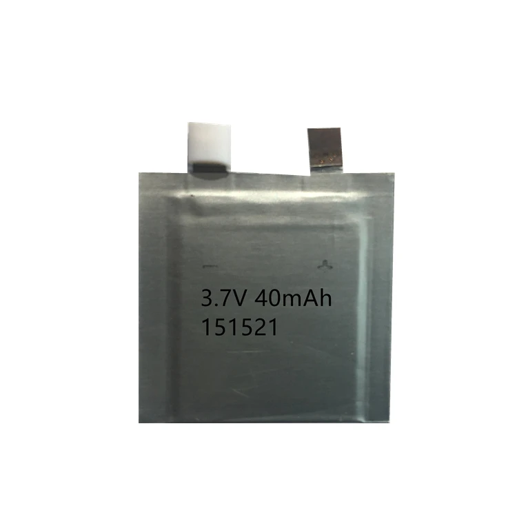 3.7V thin lipo battery 151521-3.7V 40mAh thickness 2.05mm