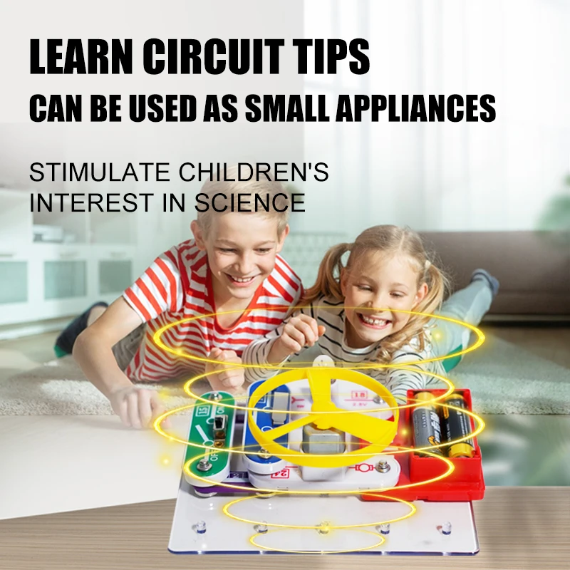 QS Children Learning Game STEAM Educational DIY 58 Types Circuits Lab Appliance Electronic Building Blocks Kit Toys for Kids