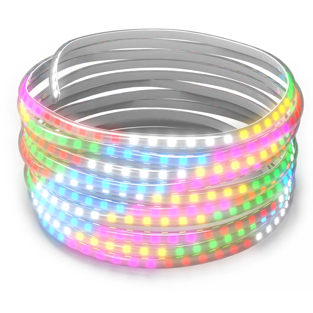 Solar Rgb 5m 50W Led Strip Light Outdoor Flexible Light Ribbon Tape Waterproof Led Strip Backlight Garden Decor