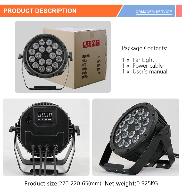 Professional Party Par Light 18Pcs*10W Plastic Multicolor Stage Lamp Led Par Light