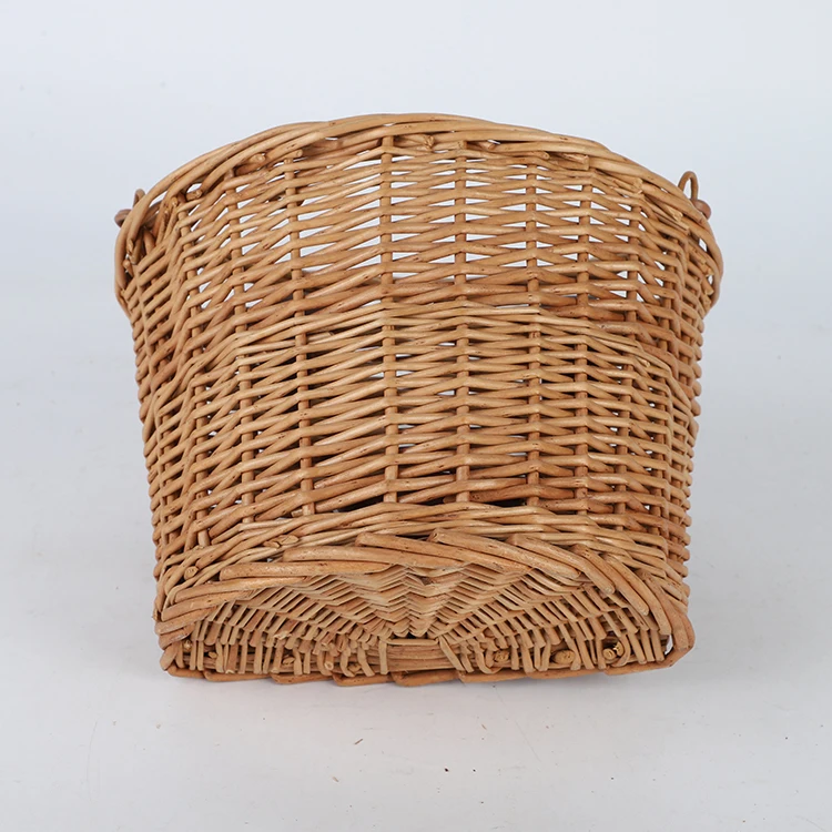 Handmade Vintage Rattan Bike Basket  Natural Wicker Bicycle Basket with PU Belt