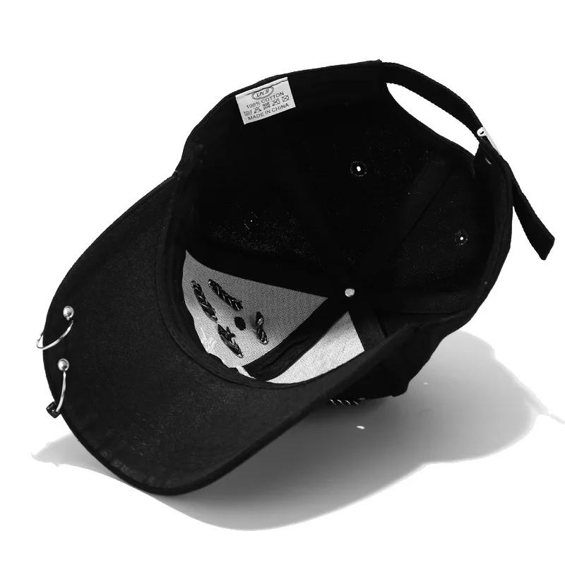 Spring Summer Cotton Adjustable Sports Hat Woman Man Letters Embroider Hats and Caps with Ring Punk Street Fashion Baseball Cap