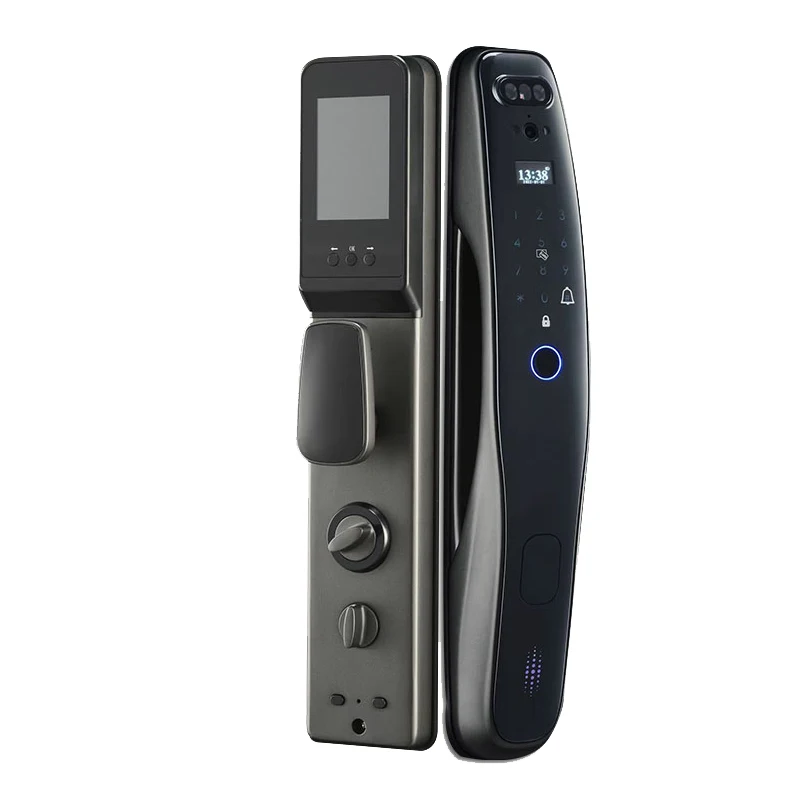 Fingerprint 3d face recognition real time intercom digital wifi tuya door lock digital lock with Camera