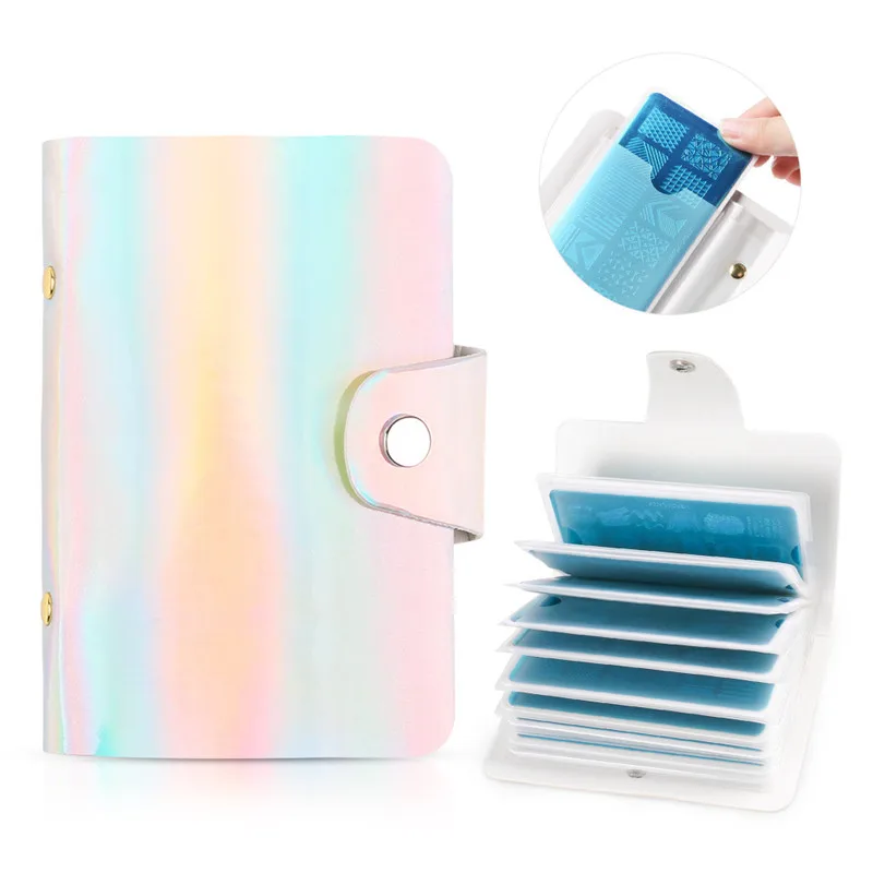 Factory selling Laser snake pattern nail art stamping plate bag 4 design plate bag