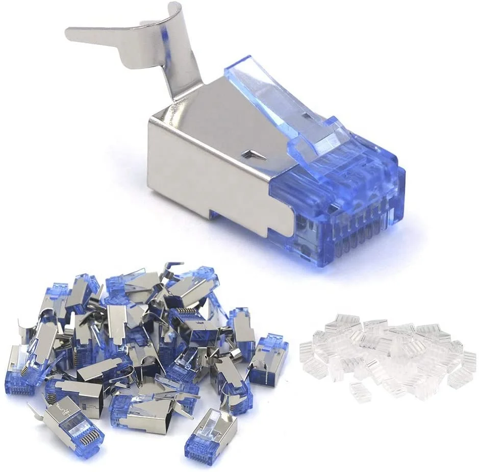 Color Cat6/CAT7 RJ45 Connector shield Nickel-plated RJ45 Connector Plug