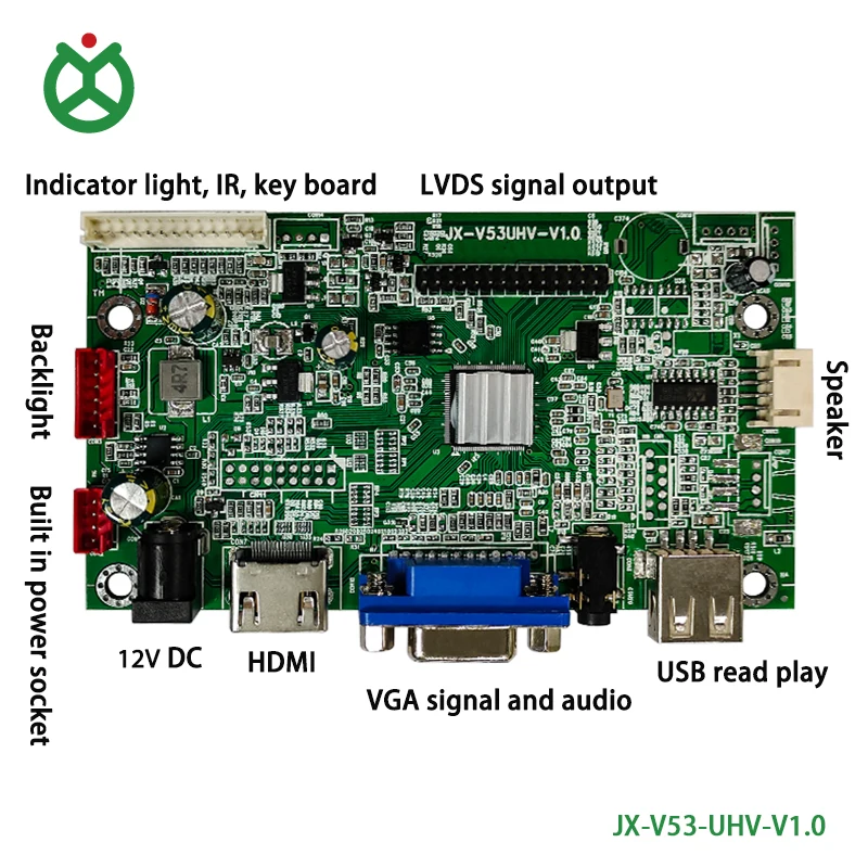 JX-V53 HD LCD controller board HDMI+2USB+AV USB touch/upgrade and 232 serial port functions