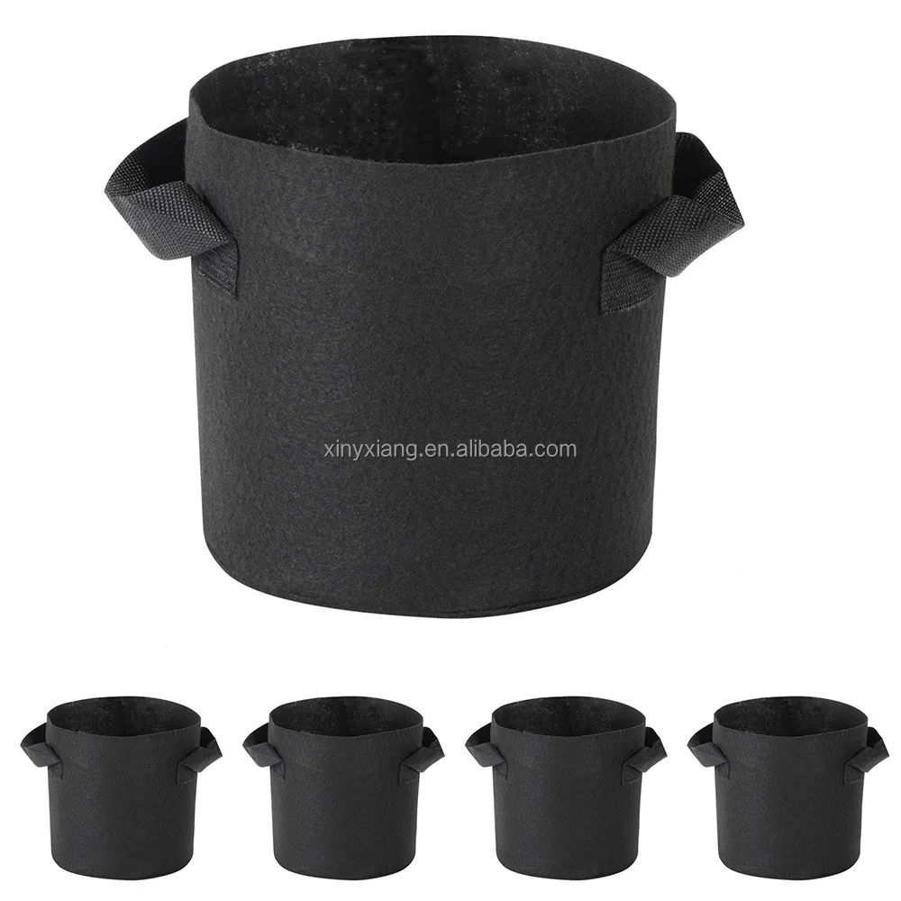 Factory Wholesale Plant Grow Bags Breathable Nonwoven Fabric Growing Pots, Heavy Duty Fabric Pots Grow Bags with Handles