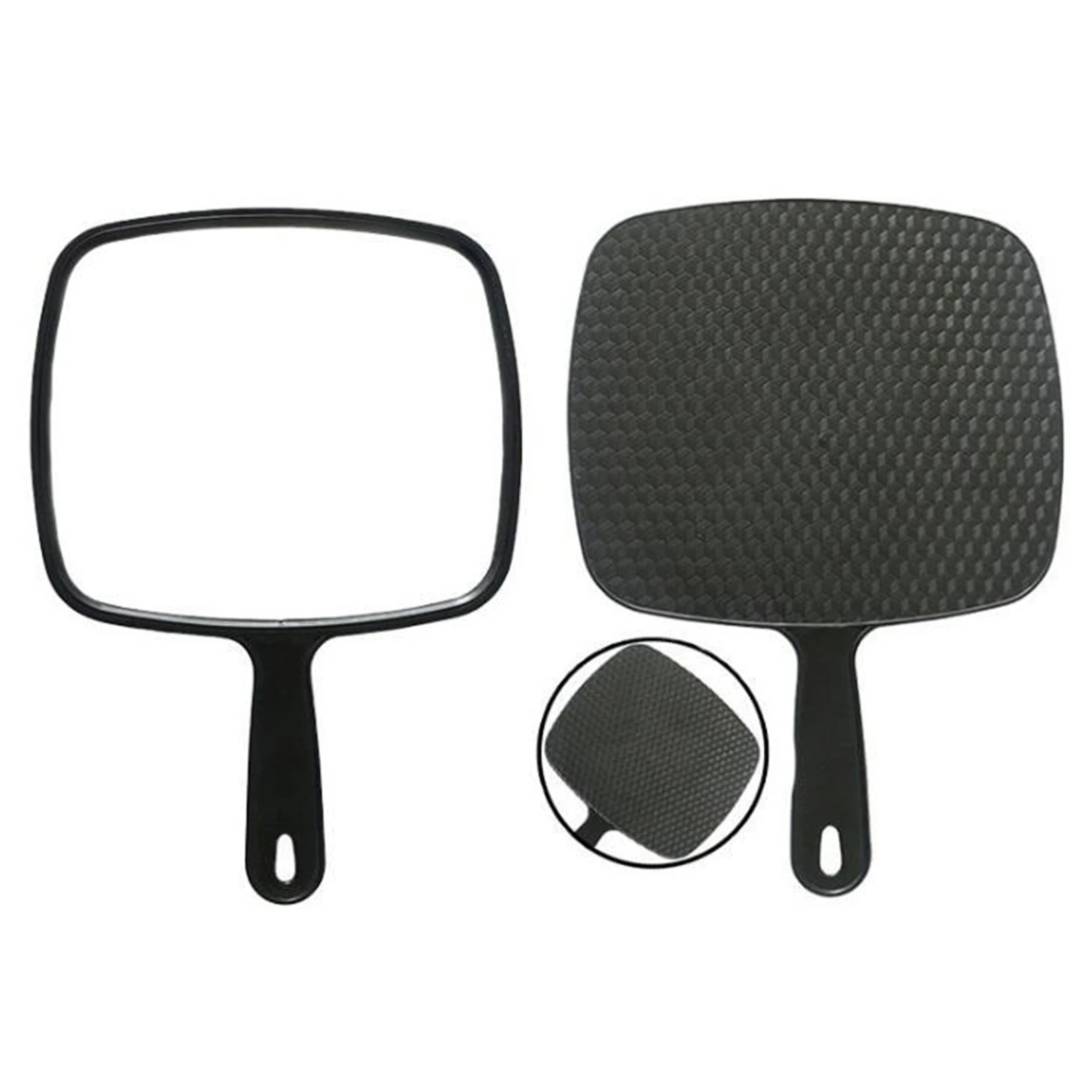 Professional Salon Hair Stylist Large Handheld Mirror w/Handle Wide Angle Handheld Cosmetic Mirror Dressing Paddle Salon