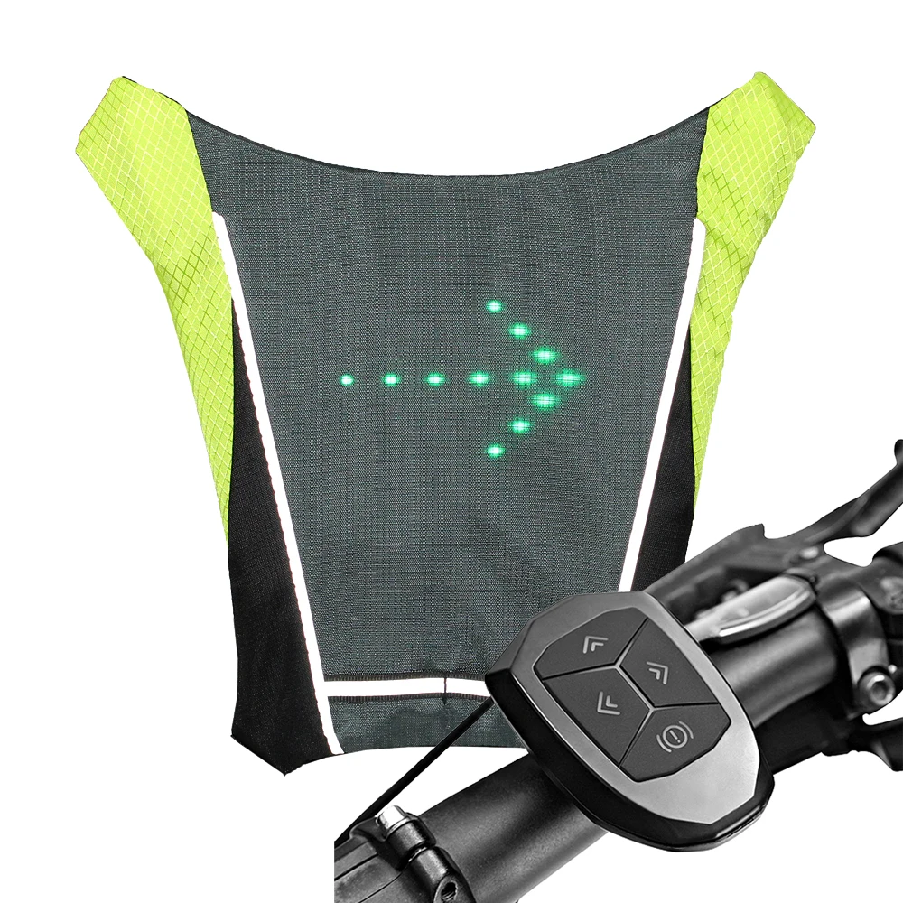 LED turn signal light bike cycling backpack for outdoor night sports 18cm amber led turn signal lights black safety vest