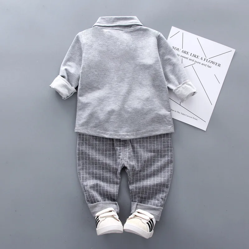 Hao Baby Spring New Two-Piece Suit Baby Handsome Shirt Boy Spring Clothes Boutique Clothing Kids Dress Boy Suit