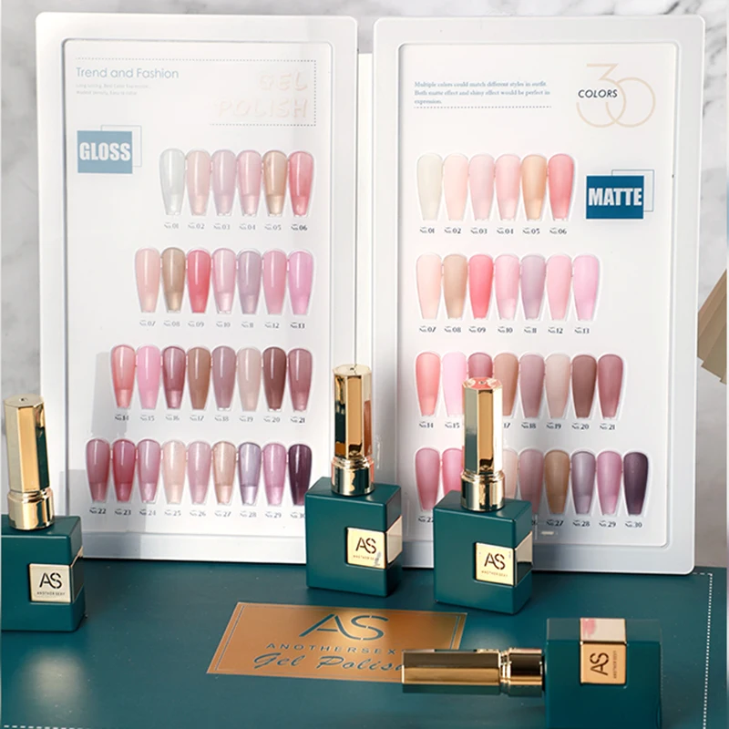 AS Nail Supplies Private Label 15ml Nude Pink Jelly Gel Polish Set Translucent Soak Off UV Gel Polish Kit for Nail Salon