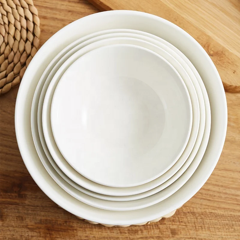 Hot sale bulk cheap tableware noodle bowl plain white ceramic soup bowls in bulk ceramic stackable bowl
