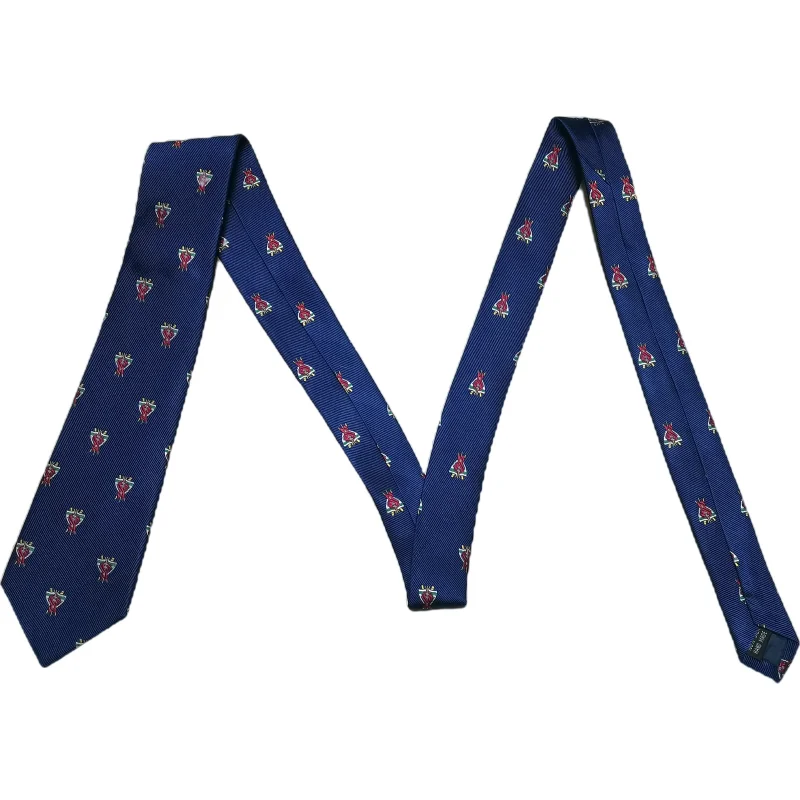 Custom Embroidery Logo Man Blue Polyester Necktie