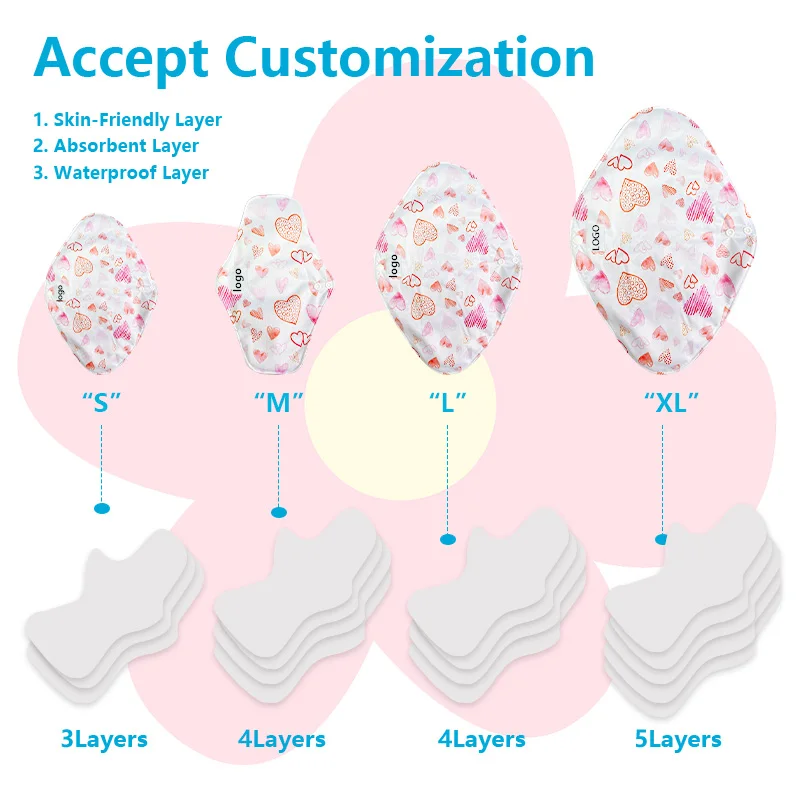 Menstrual Period Pads Bamboo Charcoal women pads feminine sanitary napkin with carry bag