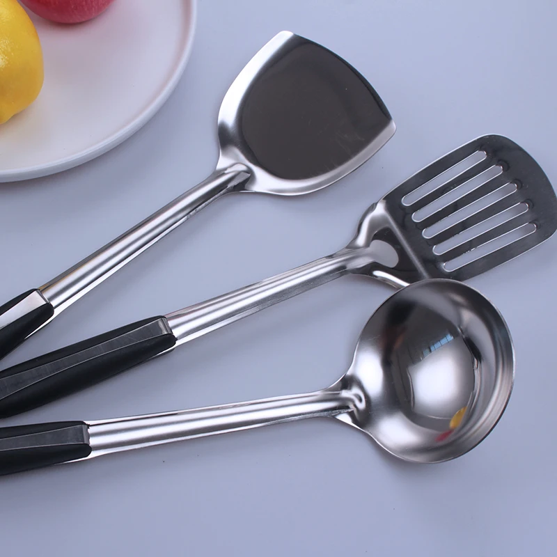 Hot Selling PP Handle Stainless Steel Kitchen Tools Cooking Shovel Spoon Kitchenware Set