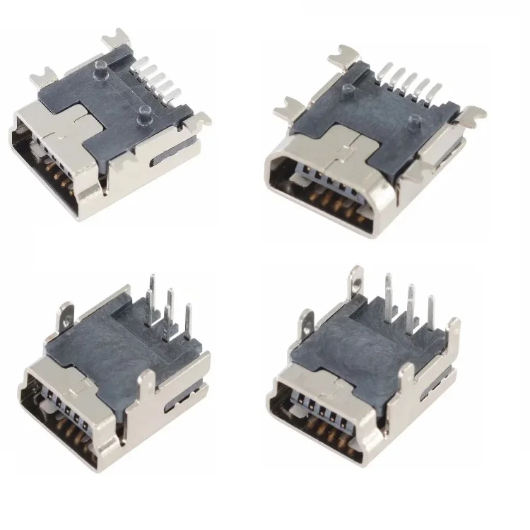 90 градусов SMT горизонтальный 5 Контакты Разъем Mini-USB 2,0 Тип AB разъем