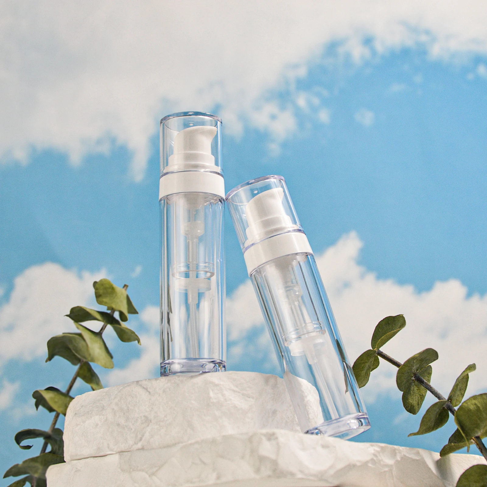 Double Chamber Bottle Powder Oil Mixing Bottle With Pump Water Powder Separation Freeze-dried Powder Two-in-one Mixing Bottle