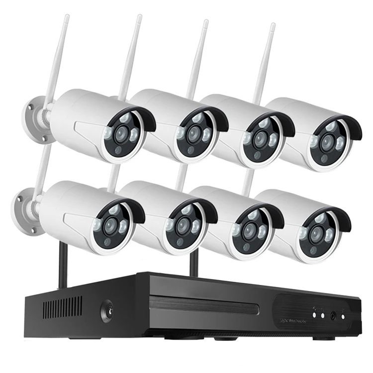 8-канальная наружная Водонепроницаемая беспроводная цилиндрическая камера с Wi-Fi 1080P, комплект видеорегистратора, система видеонаблюдения с Wi-Fi