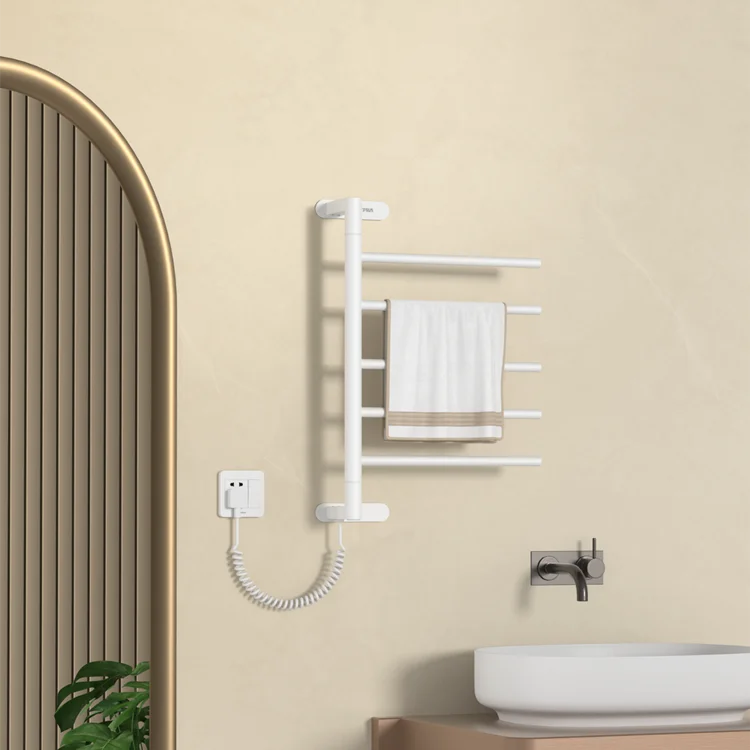 Punch-free Set Bathroom Ladder Towel Rack Warmer Hot Wall Mounted Electric Radiator