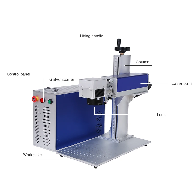 Custom RAYCUS/JPT Mopa M7 Deep Engraving Ezcad Control Software 20w 30w 50w 100w Portable Fiber Laser Marking Machine