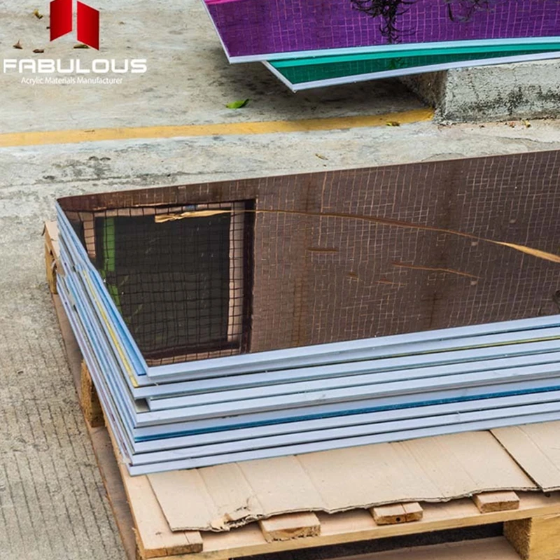 Factory Price One Way Two Way Round Acrylic Golden Mirror Sheets For Invitation