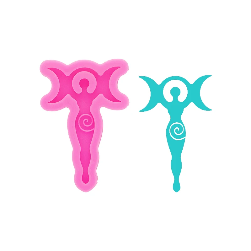 
 S1451 Shiny Goddess Moon Keychain Silicone Mold for resin epoxy  