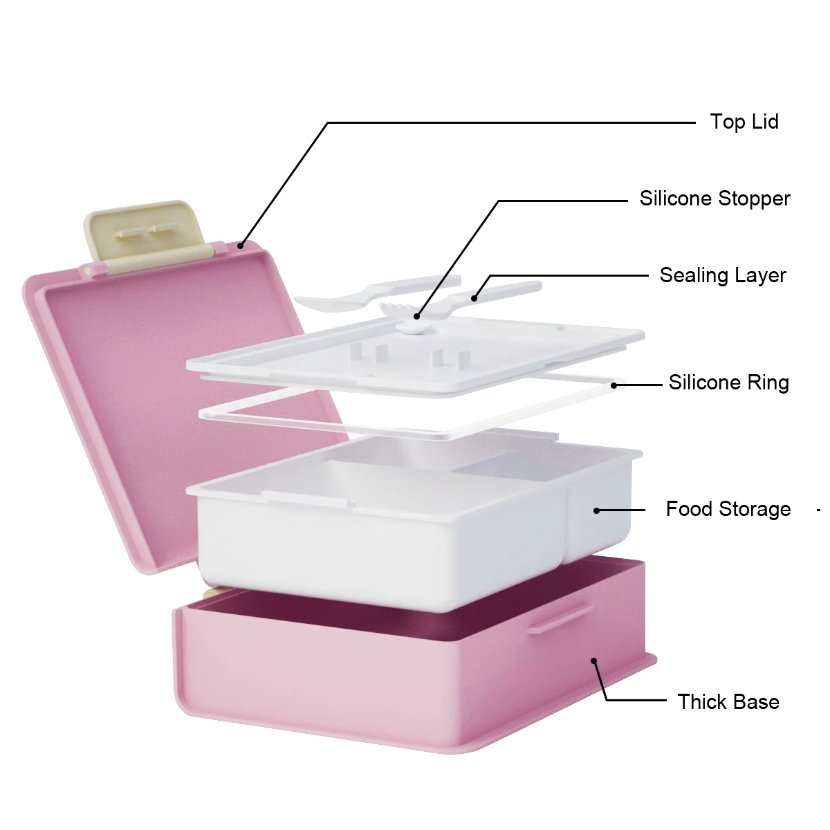 Animal Design Toddler Lunch Box For Daycare Easy Carry Kids Food Container Bento Box For Children